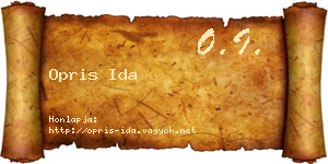 Opris Ida névjegykártya